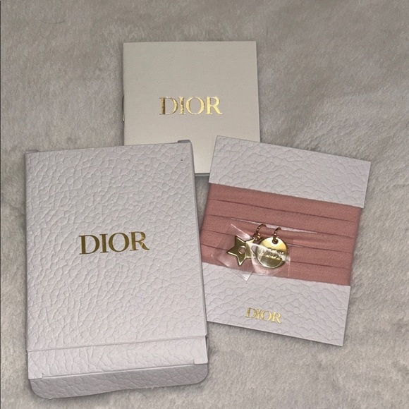 Dior Blush Pink Ribbon with Gold Star Accents - Choker , Bracelet - Picture 2 of 8